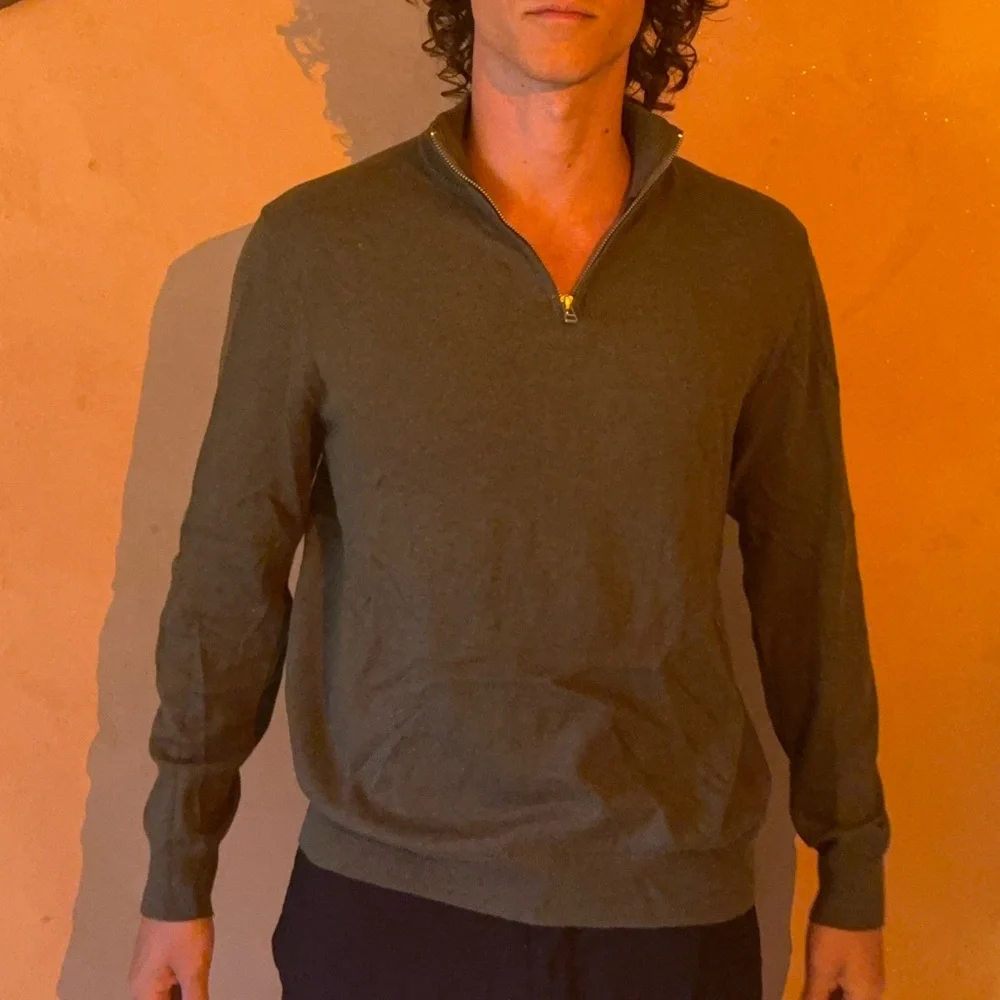 Bonobos Olive Green Half-Zip Pullover Sweater